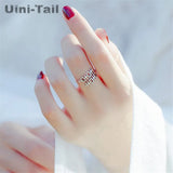Uini-Tail hot 925 Tibetan silver Chinese national double happiness ring