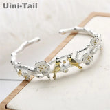 Uini-Tail Silver Bird Plum Blossom Bracelet: Chinese Open Silver Jewelry