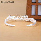 Uini-Tail Silver Bird Plum Blossom Bracelet: Chinese Open Silver Jewelry