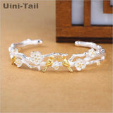 Uini-Tail Silver Bird Plum Blossom Bracelet: Chinese Open Silver Jewelry