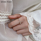 Uini-Tail 925 Tibetan Silver Arrow Love Micro-Inlaid Open Ring