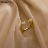 Uini-Tail 925 Tibetan Silver Arrow Love Micro-Inlaid Open Ring