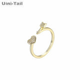 Uini-Tail 925 Tibetan Silver Arrow Love Micro-Inlaid Open Ring