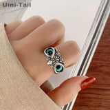 Uini-Tail 925 Tibetan Silver Owl Open Ring JK165