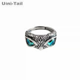Uini-Tail 925 Tibetan Silver Owl Open Ring JK165