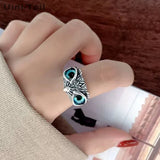 Uini-Tail 925 Tibetan Silver Owl Open Ring JK165