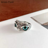 Uini-Tail 925 Tibetan Silver Owl Open Ring JK165