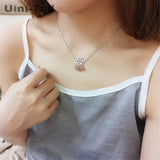 Uini-Tail Hot 925 Tibetan Silver Strawberry Crystal Necklace