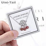 Uini-Tail Hot 925 Tibetan Silver Strawberry Crystal Necklace