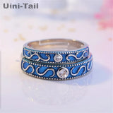Uini-Tail hot 925 Tibetan silver couple ring retro sweet
