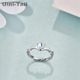Moonstone Deer Couple Open Ring Sweet ED838