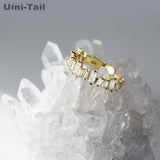 Uini-Tail 925 Tibetan Silver Geometric Open Ring
