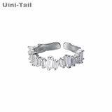 Uini-Tail 925 Tibetan Silver Geometric Open Ring