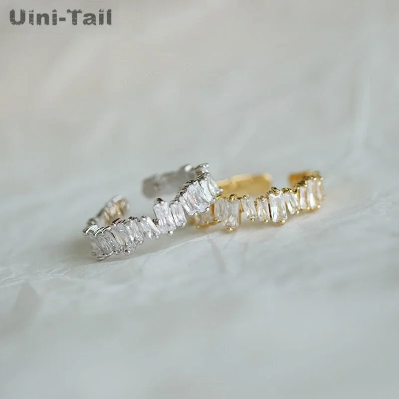 Uini-Tail 925 Tibetan Silver Geometric Open Ring
