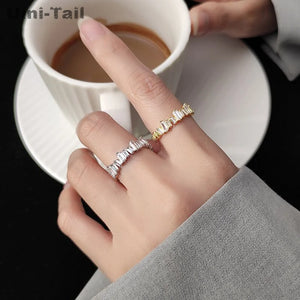 Uini-Tail 925 Tibetan Silver Geometric Open Ring