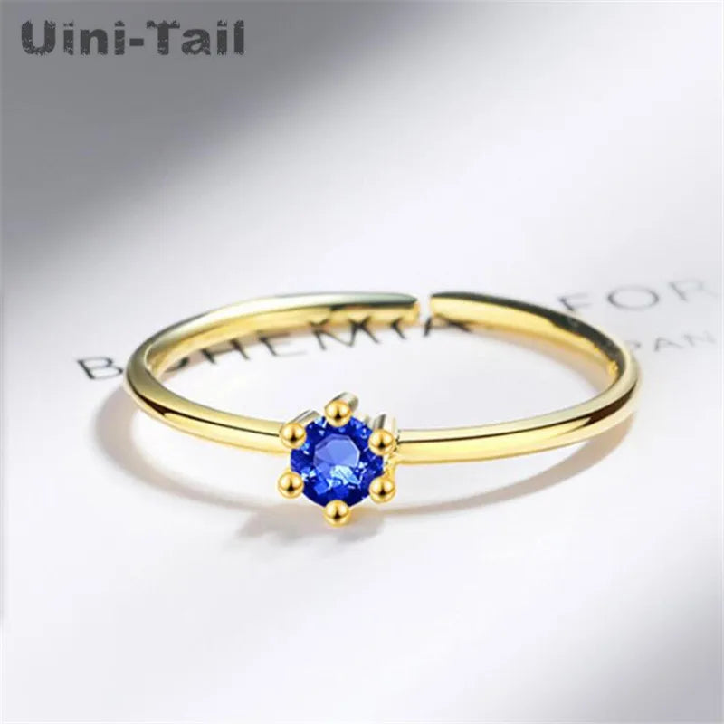 Uini Tail 925 Tibetan Silver Zircon Open Ring