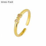 925 Tibetan Silver Bow Micro-Inlaid Open Ring