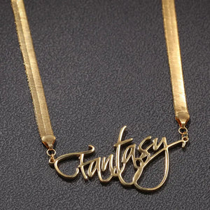 Personalized Stainless Steel Name Pendant with Chain Necklace