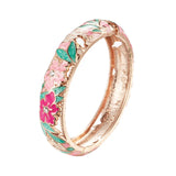 Ujoy Flower Bangles Cloisonne Bracelet Sets Jewelry Stylish Vintage Cuff Bangle