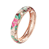 Ujoy Flower Bangles Cloisonne Bracelet Sets Jewelry Stylish Vintage Cuff Bangle