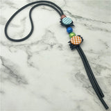 Ukebay Long Ethnic Necklace Gothic Rubber Wooden Bead Tassel Vintage Jewelry