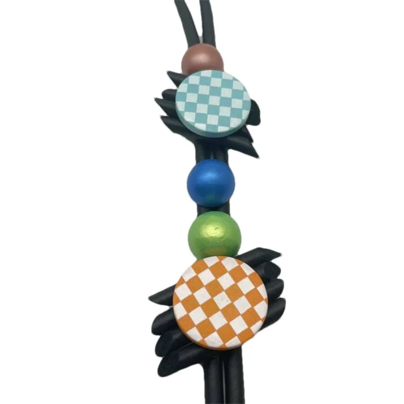 Ukebay Long Ethnic Necklace Gothic Rubber Wooden Bead Tassel Vintage Jewelry