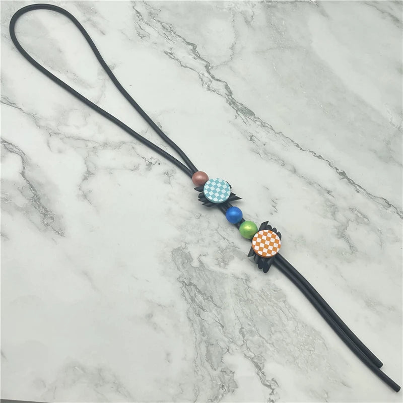 Ukebay Long Ethnic Necklace Gothic Rubber Wooden Bead Tassel Vintage Jewelry
