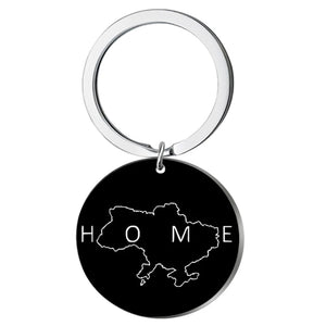 Ukraine Border Line Map Pendant Keychain Jewelry