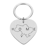 Ukraine Border Line Map Pendant Keychain Jewelry