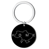 Ukraine Border Line Map Pendant Keychain Jewelry