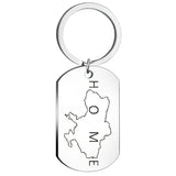 Ukraine Border Line Map Pendant Keychain Jewelry