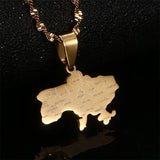 Ukraine Map City Pendant Chain Ukrainian Jewelry