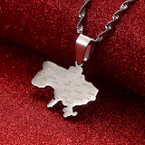 Ukraine Map City Pendant Chain Ukrainian Jewelry