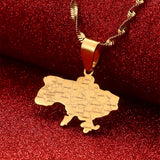 Ukraine Map City Pendant Chain Ukrainian Jewelry