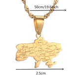 Ukraine Map City Pendant Chain Ukrainian Jewelry