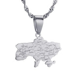 Ukraine Map City Pendant Chain Ukrainian Jewelry
