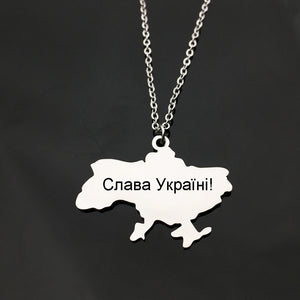 Ukraine Map Pendant Necklace Stainless Steel Ukrainian Jewelry YP8919