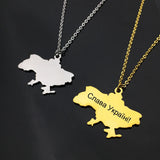 Ukraine Map Pendant Necklace Stainless Steel Ukrainian Jewelry YP8919