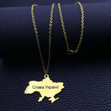 Ukraine Map Pendant Necklace Stainless Steel Ukrainian Jewelry YP8919