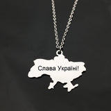 Ukraine Map Pendant Necklace Stainless Steel Ukrainian Jewelry YP8919