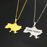 Ukraine Map Pendant Necklace Stainless Steel Ukrainian Jewelry YP8919
