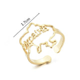 Ukraine Map Ring Stainless Steel Heart Flag Ukrainian Jewelry
