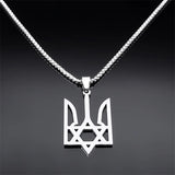 Ukraine Emblem Pendant Necklace Star of David