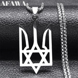 Ukraine Emblem Pendant Necklace Star of David