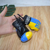 Ukraine Flag Boxing Gloves Keychains PVC Hanging Mirror Pendant