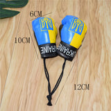 Ukraine Flag Boxing Gloves Keychains PVC Hanging Mirror Pendant