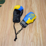 Ukraine Flag Boxing Gloves Keychains PVC Hanging Mirror Pendant