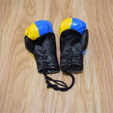 Ukraine Flag Boxing Gloves Keychains PVC Hanging Mirror Pendant