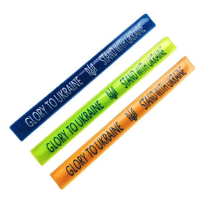 Ukrainian Flag Slap Bracelets Reflective Wristbands Night Safety Accessories