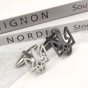 Ukrainian Symbols Cufflinks For Men Stainless Steel Shirt Charm Groomsman Gift